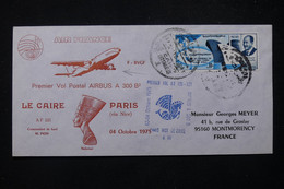 EGYPTE - Enveloppe 1er Vol Le Caire / Paris Par Airbus A 300B EN 1975 - L 81641 - Cartas