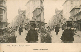 Nice * Rue St François De Paule * Marché Foire * Cpa Stéréo - Other & Unclassified