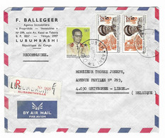 Lettre Recommandée De F. BALLENGEER ( Ag. Immobilière) LUBUMBASHI Vers LIEGE ( Grivegnée - Avenue De Peville )1970 - Cartas & Documentos