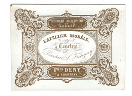 1845 Litho L' Atelier Modèle à Courtrai Teinturerie Blanchisserie Et Apprêt Directeur Fretigny Kortrijk 14 X 10,5 Cm - Porcelaine