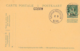 Carte Entier Postal Armoirie Griffe Couvin 2 Cachets K.D. Feld-poststation N° 46 - Deutsche Besatzung