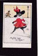 Cat Card -  Violet Roberts -  Awfully Keen On Khaki.    R Tuck. - Katzen