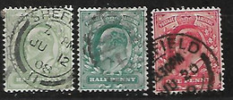 GB 1902 KEVll DEFINITIVES TRIO - Unclassified