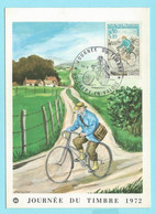 2299 - FRANKRIJK - FRANCE - POSTBODE PER FIETS - FACTEUR - JOURNEE DU TIMBRE 1972 - Sonstige & Ohne Zuordnung