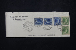 LUXEMBOURG - Fragment D'enveloppe De La Légation De France En 1935, Affranchissement Avec Surchargés - L 81759 - Storia Postale