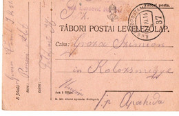 A83  - TABORI POSTA  TO   KOLOSVAR, CLUJ  APAHIDA HUNGARY/ROMANIA 1916 - WW1