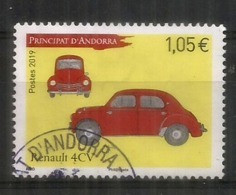 ANDORRA. Renault 4CV, Année 1947. Un Timbre Oblitéré 2019, 1 ère Qualité - Used Stamps