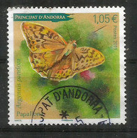 ANDORRA. Le Grand Cardinal, Papillon De La Principauté, Un Timbre Oblitéré, 1 ère Qualité ,  Année 2019 - Used Stamps