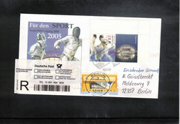 Delcampe - Germany / Deutschland 2005 World Fencing Championship Leipzig Interesting Letter FDC - Fechten