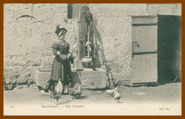 Bourbonnais - Une Fermière - Fontaine - Poules - Coq - Animée - Edit. ND PHOTO - 1905 - Bourbon L'Archambault