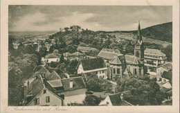 Alte Echtfotokarte, Kleinformat, BADENWEILER, Übersichtskarte Mit Ruine Im Hintergrund - Badenweiler
