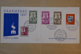 H24 SAAR  LETTRE 1957 SAARMESSE + AFFRANCHISSEMENT PLAISANT - Storia Postale