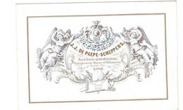 1845 Litho Handp J.J. De Paepe - Scheppers Architecte Constructeur Entrepreneur- Macon Et Plafonneur Rue St. Liévin Gand - Porcelaine