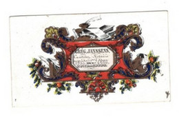 1845 Litho Handpers Visitekaart  Grégoire Janssens Candidat- Notaire Propriétaire Editeur Zondagsbode (krant)  8x5 Cm - Porcelaine
