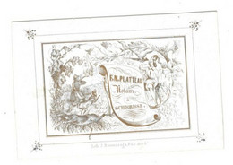 1 Carte Visite  F.N. Plateau Notaire à Schoorisse  Schorisse Lith. Beverilaege   10;5 X 7 Cm Chasseur Valkenier - Porcelaine