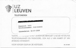 BELGIUM :  UZ Leuven Hospital Phone Card (1) - To Identify