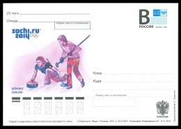 RUSSIA 2013 ENTIER POSTCARD B 342/1 Mint SOCHI OLYMPIC GAMES 2014 JEUX OLYMPIQUES OLYMPISCHEN CURLING WINTER SPORT WOMAN - Inverno 2014: Sotchi