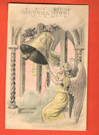 ZDA-07 Joyeux Noël  Ange Sonnant La Cloche. Gaufré, Relief, Geprägt. Circulé 1905 - Sonstige & Ohne Zuordnung