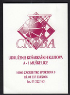 Croatia 1997 / CROBA, Association Of Basketball Clubs A-1 Men's League / Pocket Calendar - Bekleidung, Souvenirs Und Sonstige