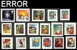 GREAT BRITAIN 2003/20 Christmas SET:17 Stamps ERROR:Intact Matrix GB - Errors, Freaks & Oddities (EFOs