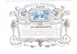 1 Carte Visite R. Hermany Rue Digue De Brabant  Overschelde Gend Teinturière Laine Mérinos Soieries  16 X 11,5 Cm - Porcelaine