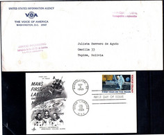 Bolivia 1970 - Estados Unidos 1969.La Paz - Tupiza. Franquicia Postal Distrubucion SPD "Primer Hombre En La Luna". - Bolivie