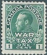 Canada -1915 King George V In Admiral's Uniform Overprinted "War Tax"-1C Green,MNH - War Tax