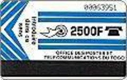 TOGO : 03 2500F Light Blue Slashed Zero USED - Togo