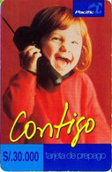 ECUADOR : PAC001 30000 Kid On Phone CONTIGO USED - Equateur