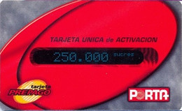 ECUADOR : POP077A 250.000 Tarjeta Unica De Activacion Red USED - Equateur