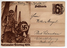 Allemagne :  : Entiers Postaux : Nationaler Feiertag 1934 - Andere & Zonder Classificatie