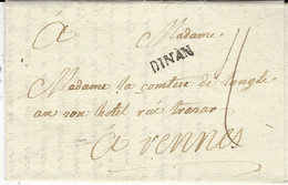 1780- Lettre De DINAN  ( Côtes D'Armor )  Lenain L4   Pour Rennes - 1701-1800: Precursori XVIII