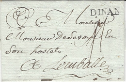 1791- Lettre De DINAN  ( Côtes D'Armor )  Lenain L12   Pour Lamballe - 1701-1800: Précurseurs XVIII