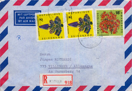 1968 , RWANDA , SOBRE CERTIFICADO KIGALI - VILLINGEN , FLORES , FLOWERS - Andere & Zonder Classificatie