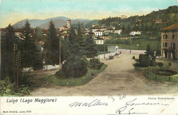 LUINO (lago Maggiore) - Piazza Risorgimento, Cachet Grand Hotel Simplon Et Terminus Au Dos De La Carte. - Luino