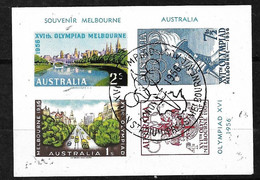 Australie Bloc Souvenir FDC  N° 231 à 234 Non Dentelé Oblitéré JO       B/TB - Hojas Bloque