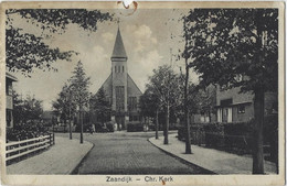 Zaandijk.   -   Chr. Kerk   -   (beschadigd Door Duimspijker)   1947   Naar   Veldpostkantoor - Zaanstreek