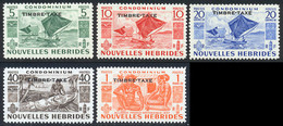 Nouvelles Hebrides Taxe 1953 Yvert 26 / 30 ** TB Bord De Feuille - Unused Stamps