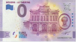 Billet Touristique 0 Euro Souvenir France 34 Béziers Théatre 2020-3 N°UEHN000738 - Essais Privés / Non-officiels