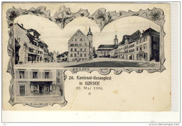 SURSEE  2. Kantonal-Gesangsfest 20. Mai 1906, Litho - Sursee