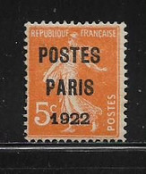 FRANCE  ( FRPR - 2 )  1922  N° YVERT ET TELLIER  N° 30   N* - 1893-1947