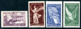 ROMANIA 1947 Peace MNH / **.  Michel 1024-27 - Neufs