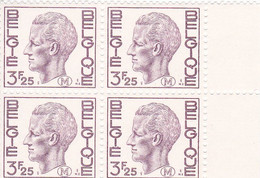 B01-236 Belgique Timbres Xx Militaire Bloc De 4 X M5 Baudouin 3F25 Type 1581 - Autres & Non Classés