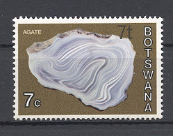 Botswana, 1976, Minerals, 7 T On 7 C, Overprinted, MNH, Michel 160 Type I - Botswana (1966-...)
