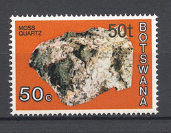 Botswana, 1976, Minerals, 50 T On 50 C, Overprinted, MNH, Michel 166 Type I - Botswana (1966-...)