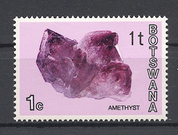 Botswana, 1977, Minerals, 1 T On 1 C, Overprinted, MNH, Michel 155 Type II - Botswana (1966-...)