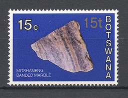 Botswana, 1977, Minerals, 15 T On 15 C, Overprinted, MNH, Michel 162 Type II - Botswana (1966-...)