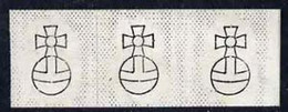 Great Britain 1873 Orb Watermark Proof From Actual Dandy Roller In Horiz Strip Of 3 On Card, See Details - Unclassified