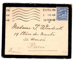 Lettre De Dublin (10.02.1948) 2 P 1/2 Blue  Pour Paris - Ohne Zuordnung