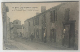 85 Mouilleron En Pareds 1933 Maison Natale De Clemenceau Rue De L Eglise Passants Chien Charrette - Mouilleron En Pareds